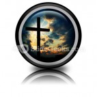Cross At Sunset PowerPoint Icon Cc