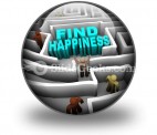 Find Happiness PowerPoint Icon C