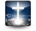 White Cross In Sky PowerPoint Icon S
