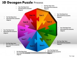 PowerPoint Template Strategy Decagon Puzzle Process Ppt Slides