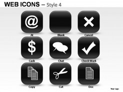 Web Icons Style 4 PowerPoint Presentation Slides