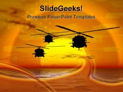 Army Helicopter Blackhawk Americana PowerPoint Template 1110