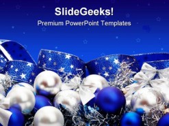 Blue Decorations Christmas PowerPoint Template 0610