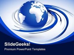 Blue Earth Globe PowerPoint Template 1110