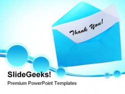 Blue Envelope With Thank You Festival PowerPoint Backgrounds And Templates 1210