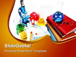 Books And Flasks Science PowerPoint Backgrounds And Templates 1210