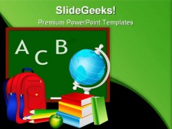 Books And School Bag Education PowerPoint Template 1110