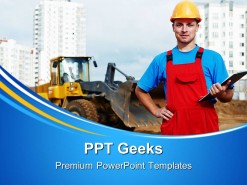 Builder Inspector Construction PowerPoint Templates And PowerPoint Backgrounds 0411