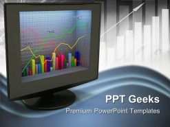 Business Graph On Monitor Success PowerPoint Templates And PowerPoint Backgrounds 0411