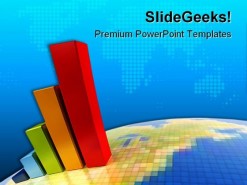 Business Growth Chart Global PowerPoint Backgrounds And Templates 1210