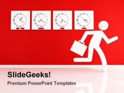 Business Man Races Future PowerPoint Template 1110