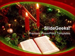 Candles Bible Christmas PowerPoint Template 0610