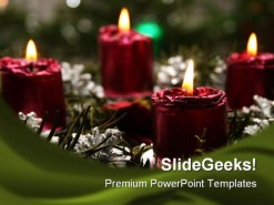 Candles Christmas PowerPoint Template 0610