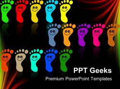 Colorful Feet Diversity Global PowerPoint Templates And PowerPoint Backgrounds 0411