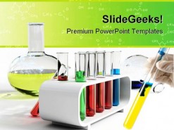 Colorful Flasks Science PowerPoint Backgrounds And Templates 1210