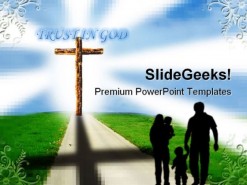 Cross01 Family Religion PowerPoint Template 0610