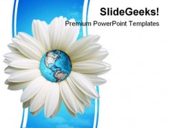 Daisy And Globe Beauty PowerPoint Template 1110