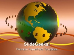 Dollar World Globe PowerPoint Background And Template 1210