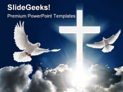 Dove Cross Religion PowerPoint Template 0610