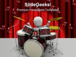 Drums Music PowerPoint Template 0610