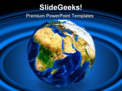 Earth Continents Globe PowerPoint Template 0810