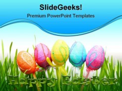 Easter Eggs Religion PowerPoint Template 0610