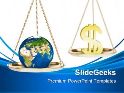 Environment Versus Profit Globe PowerPoint Backgrounds And Templates 1210