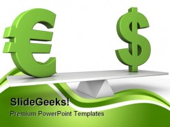 Euro Dollar Balance Business PowerPoint Background And Template 1210