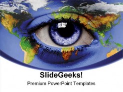 Eye World Earth PowerPoint Template 0910