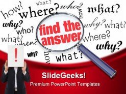 Find The Answer Business PowerPoint Template 0810