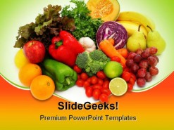 Fresh Vegetables Food PowerPoint Template 0810