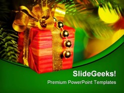 Gift Christmas PowerPoint Background And Template 1210