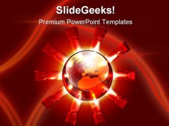 Global Destruction Globe PowerPoint Template 1110