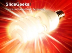 Glowing Bulb Idea Business PowerPoint Template 0810