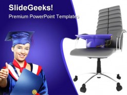 Graduate On Office Chair Business PowerPoint Template 1110