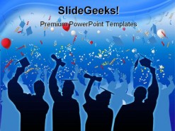 Graduation Students Celebrate Education PowerPoint Backgrounds And Templates 1210