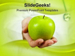 Green Apple Health PowerPoint Template 0610
