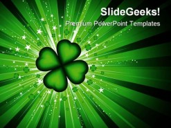 Green Floral Background PowerPoint Template 0910