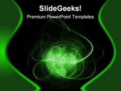 Green Globe Earth PowerPoint Template 0910