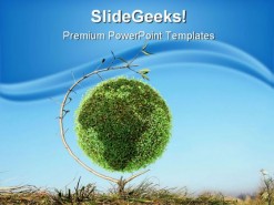 Green Globe Nature PowerPoint Template 0910