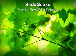 Green Leaves Nature PowerPoint Template 1110