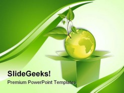 Green Planet Globe PowerPoint Template 0910