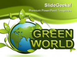 Green World01 Enviroment PowerPoint Template 0910