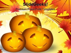Halloween Pumpkins Nature PowerPoint Template 1010