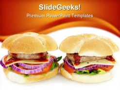 Hamburger Food PowerPoint Template 0810
