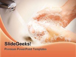 Hands Wash People PowerPoint Template 0610