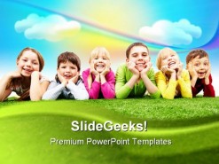 Happy Children PowerPoint Template 0910