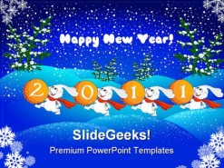Happy New Year Abstract 2011 Festival PowerPoint Backgrounds And Templates 1210