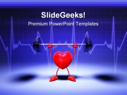 Heart Fittness Medical PowerPoint Template 0610
