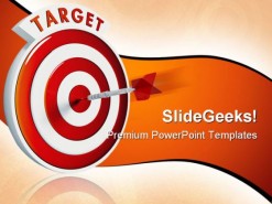 Hit Target Business PowerPoint Background And Template 1210